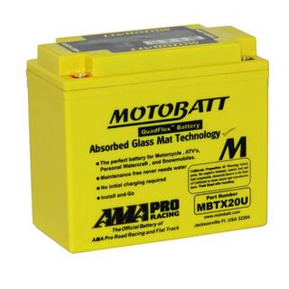MBTX20U Motorcycle 12v QUADFLEX AGM BATTERY