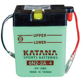 6N2-2A-4 6v KATANA Motorcycle Battery with Acid Pack