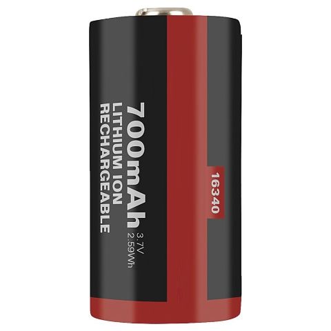 16340  CR123A 3.7V LiIon Rechargeable Battery 700mAh