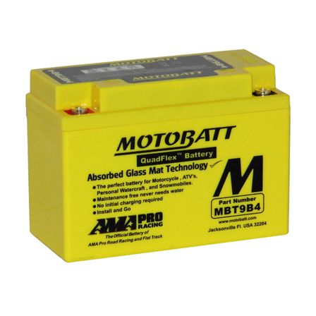 MBT9B4 Motorcycle 12v QUADFLEX AGM BATTERY