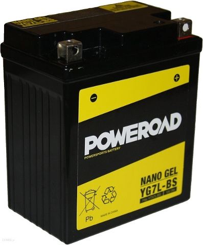 YTX7L-BS Poweroad YG7LBS 12v Motorcycle Battery
