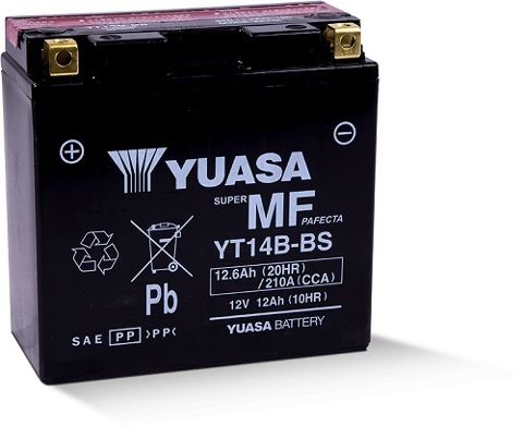YT14B-BS 12v YUASA Maintenance Free Motorcycle Battery