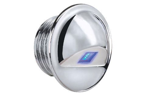 10-30V L.E.D CHROME STEP LIGHT -BLUE