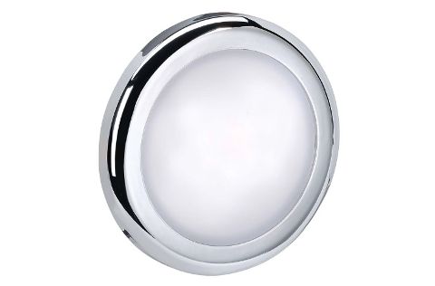 12 VOLT CHROME 70MM INTERIOR LAMP -COOL WHITE