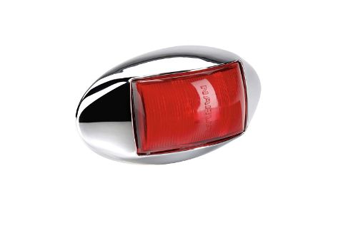 10-33 VOLT MODEL 14 LED CHROME REAR END OUTLINE MARKER LAMP RED