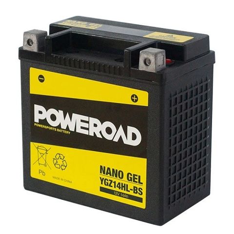 Poweroad YGZ14HL-BS 12v Big Engine Motorcycle Battery