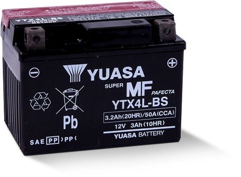 YTX4L-BS 12v YUASA Motorcycle Battery (FILLED + CHARGED)