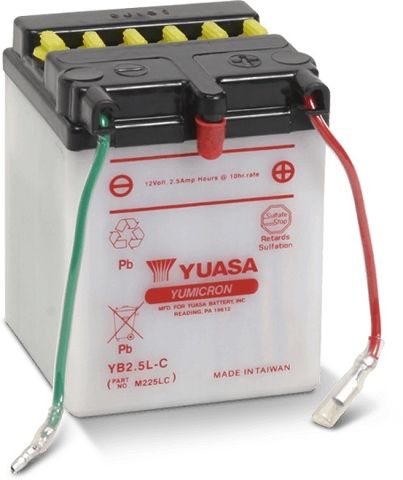 YB2.5L-C 12v YUASA YuMicron Motorcycle Battery with Acid Pack
