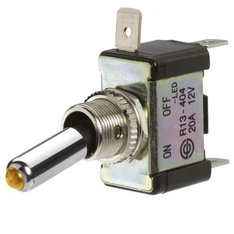 Off-On Toggle Switch with Amber LED