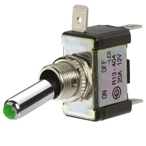 Off-On Toggle Switch with Green LED
