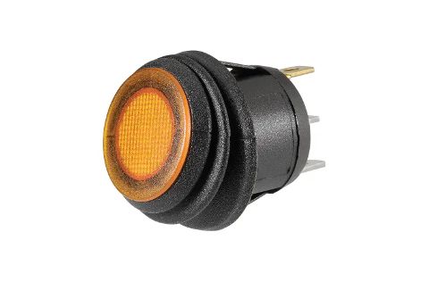 Off/On Rocker Switch with Waterproof Neoprene Boot and Amber LED