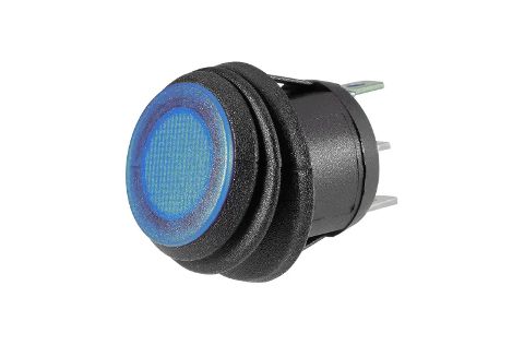 Off/On Rocker Switch with Waterproof Neoprene Boot and Blue LED