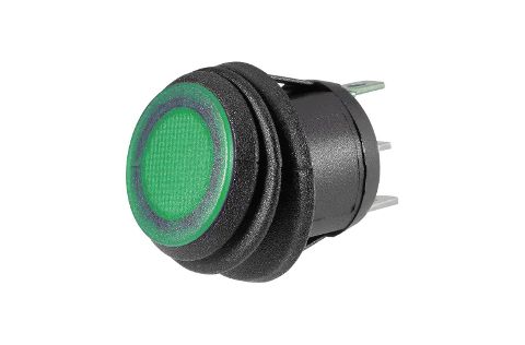 Off/On Rocker Switch with Waterproof Neoprene Boot and Green LED