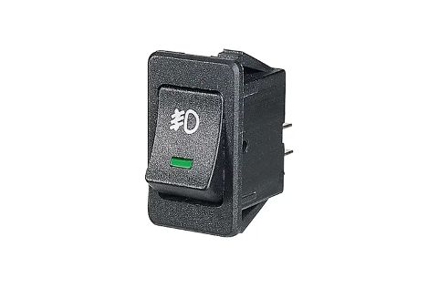 Off/On Rocker Switch with Green LED and Front Fog Symbol