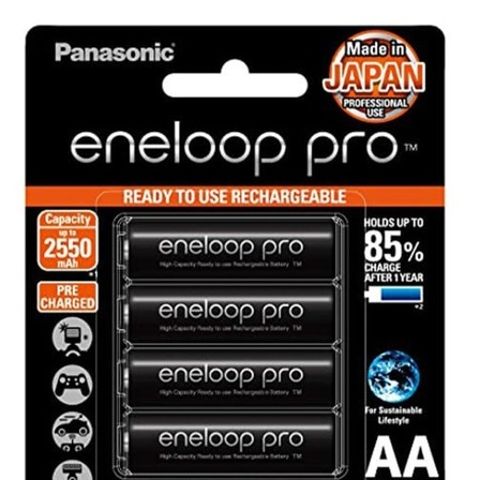 AA BATTERIES Rechargeable Panasonic Eneloop Pro NiMH 2450mAh 4pk