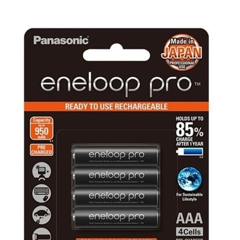 AAA Batteries Rechargeable Panasonic Eneloop Pro NiMH 950mAh 4pk
