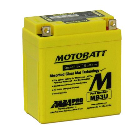 MB3U Motorcycle 12v QUADFLEX AGM BATTERY
