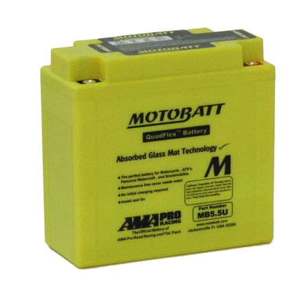 MB5.5U Motorcycle 12v QUADFLEX AGM BATTERY