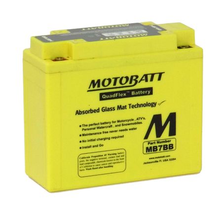 MB7BB Motorcycle 12v QUADFLEX AGM BATTERY