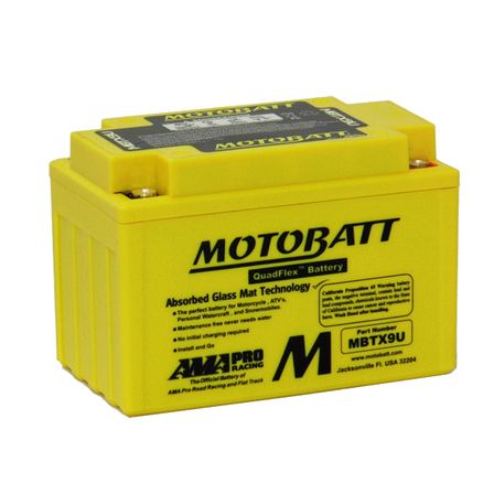 MBTX9U Motorcycle 12v QUADFLEX AGM BATTERY