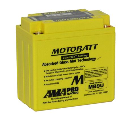 MB9U Motorcycle 12v QUADFLEX AGM BATTERY