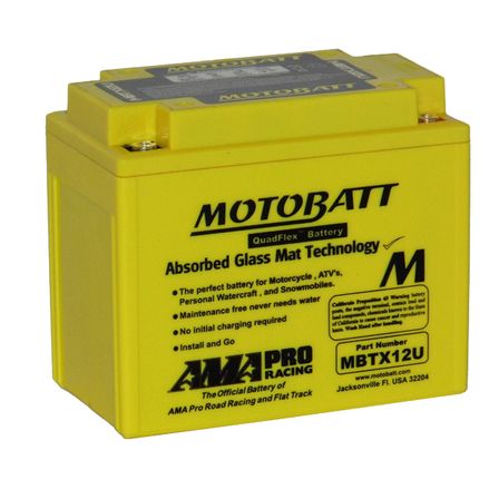 MBTX12U Motorcycle 12v QUADFLEX AGM BATTERY