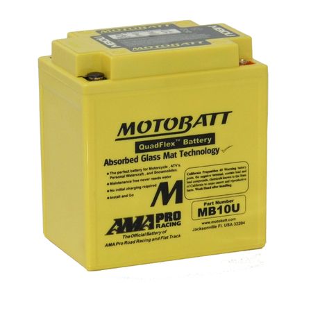 MB10U Motorcycle 12v QUADFLEX AGM BATTERY