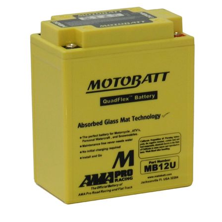 MB12U Motorcycle 12v QUADFLEX AGM BATTERY