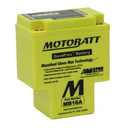 MB16A Motorcycle 12v QUADFLEX AGM BATTERY