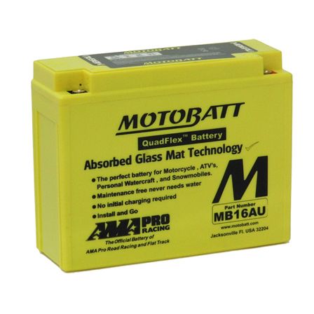 MB16AU Motorcycle 12v QUADFLEX AGM BATTERY