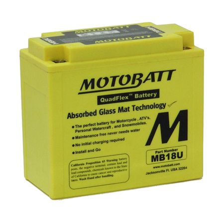 MB18U Motorcycle 12v QUADFLEX AGM BATTERY