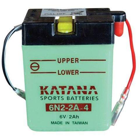 6N2-2A-4 6v KATANA Motorcycle Battery with Acid Pack