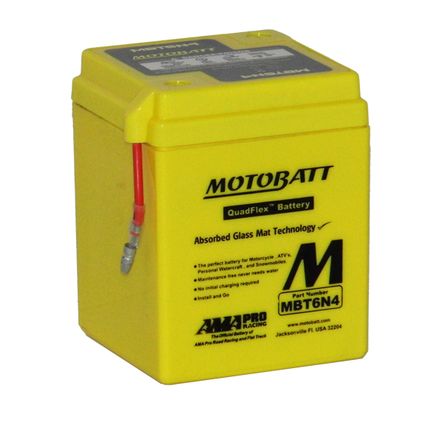 MBT6N4 Motorcycle 6v QUADFLEX AGM BATTERY